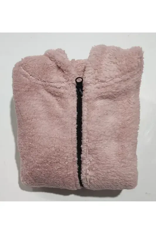 Kapüşonli Qiz-o'g'il Bola Kurtkasi-Pushti - 3