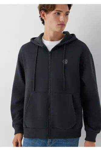Kapüşonlu Antrasit Sweatshirt 066979-91268 - Antrasit - Mavi (1)