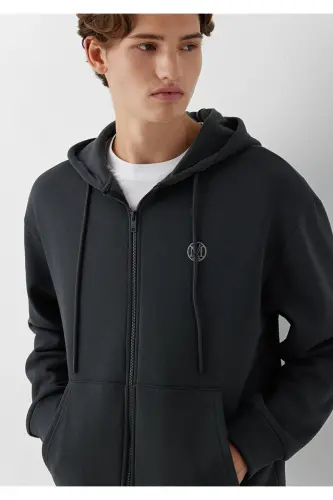 Kapüşonlu Antrasit Sweatshirt 066979-91268 - Antrasit - 1