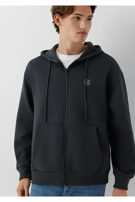 Kapüşonlu Antrasit Sweatshirt 066979-91268 - Antrasit - 2