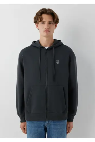 Kapüşonlu Antrasit Sweatshirt 066979-91268 - Antrasit - 3