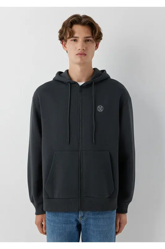Kapüşonlu Antrasit Sweatshirt 066979-91268 - Antrasit - 3