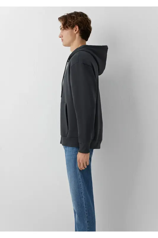Kapüşonlu Antrasit Sweatshirt 066979-91268 - Antrasit - 4
