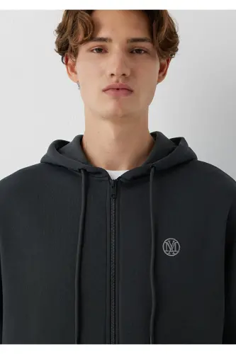 Kapüşonlu Antrasit Sweatshirt 066979-91268 - Antrasit - 6