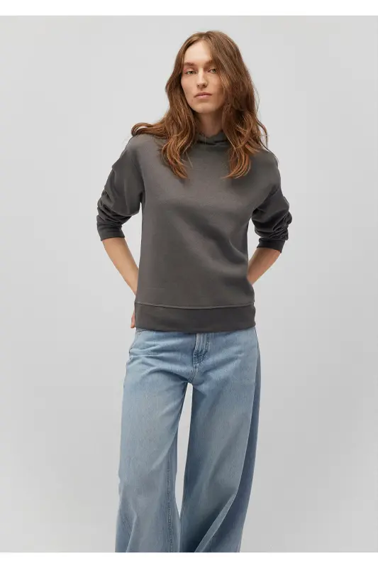 Kapüşonlu Antrasit Sweatshirt 1S10191-86560-Gri - 1