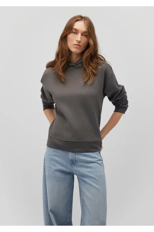 Kapüşonlu Antrasit Sweatshirt 1S10191-86560-Gri - 2
