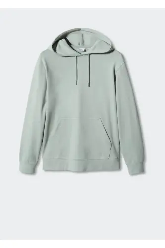 Kapüşonlu Basic Hafif Sweatshirt-Nane Yeşili - 3