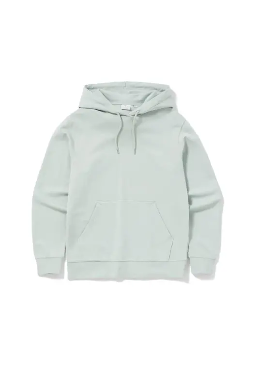 Kapüşonlu Basic Hafif Sweatshirt-Nane Yeşili - 8