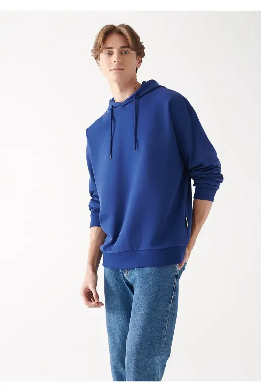 Kapüşonlu Basic Sweatshirt 0610062-70722-Mavi - MAVI