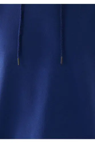 Kapüşonlu Basic Sweatshirt 0610062-70722-Mavi - 7
