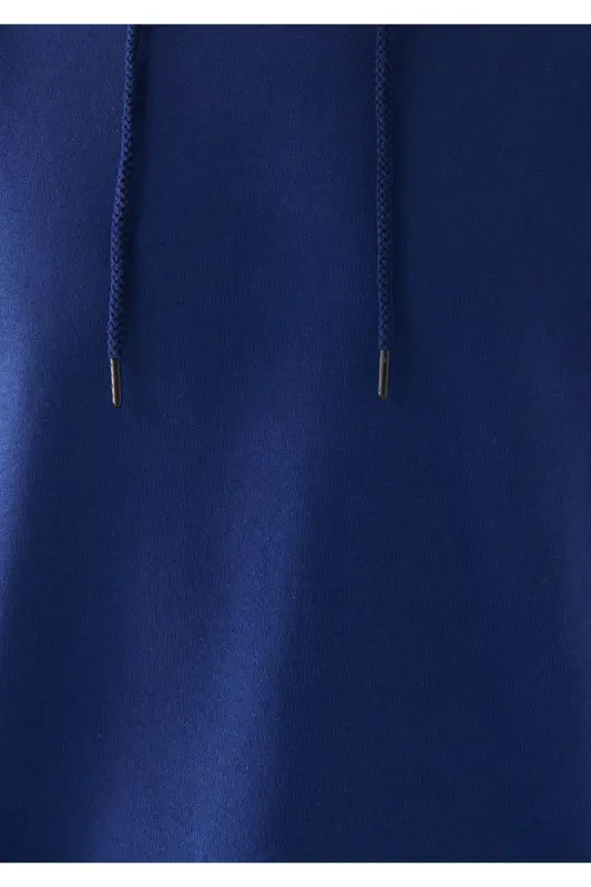 Kapüşonlu Basic Sweatshirt 0610062-70722-Mavi - 7