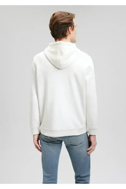 Kapüşonlu Baskılı Beyaz Sweatshirt 0s10077-70057 - 4