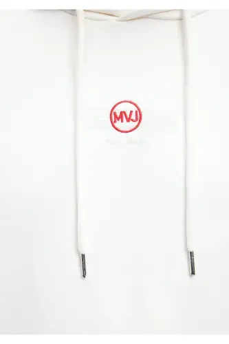 Kapüşonlu Baskılı Beyaz Sweatshirt 0s10077-70057 - 7