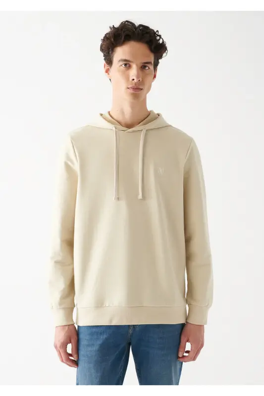 Kapüşonlu Bej Sweatshirt 8806270322 - Bej-70322 - 2