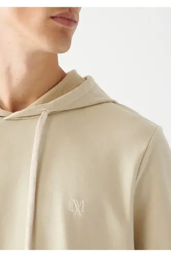 Kapüşonlu Bej Sweatshirt 8806270322 - Bej-70322 - 4