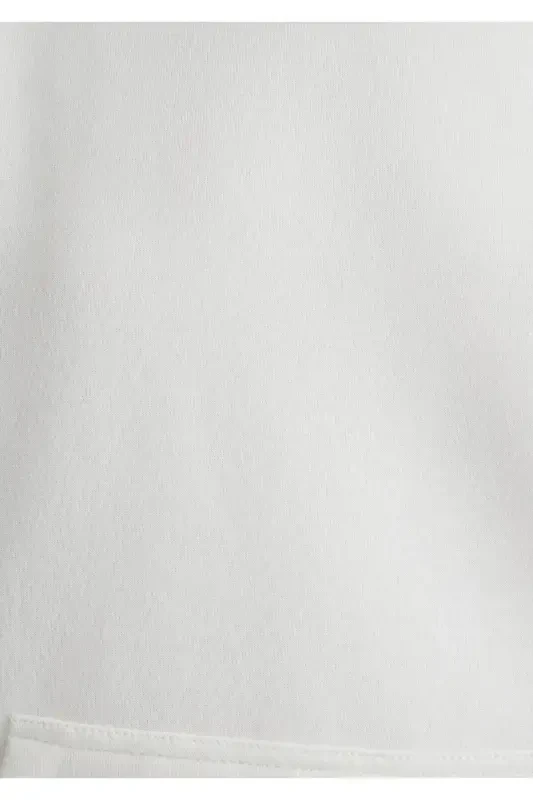 Kapüşonlu Beyaz Basic Sweatshirt 167299-70057 - 5