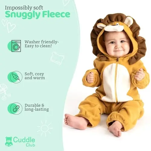 Cuddle Club Fleece Baby Bunting Bodysuit with Hood, Convertible Mittens & Booties, Car Seat Friendly, Soft & Warm, Easy Zip - CUDDLE (1)
