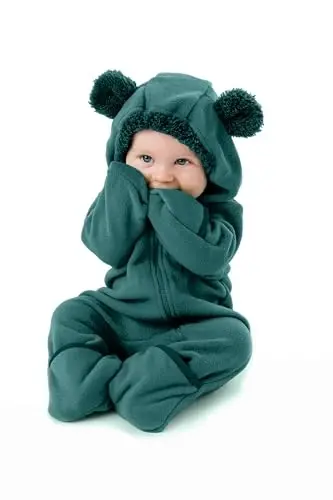 Cuddle Club Fleece Baby Bunting Bodysuit with Hood, Convertible Mittens & Booties, Car Seat Friendly, Soft & Warm, Easy Zip 