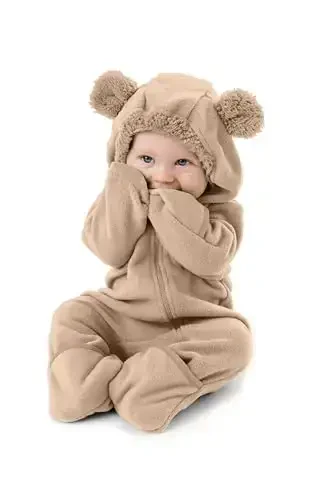 Cuddle Club Fleece Baby Bunting Bodysuit with Hood, Convertible Mittens & Booties, Car Seat Friendly, Soft & Warm, Easy Zip - CUDDLE