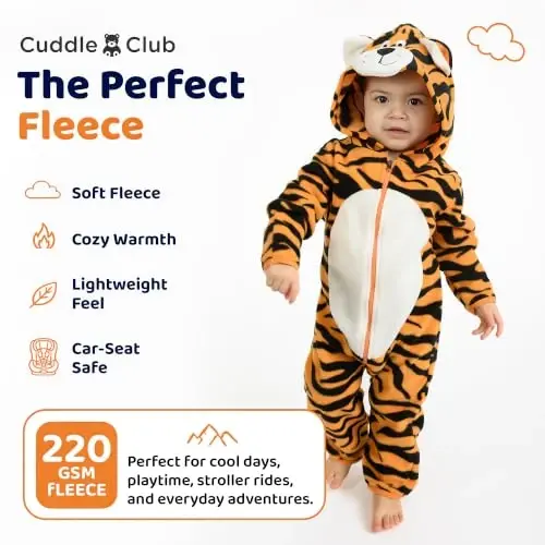 Kapüşonlu, Dönüştürülebilir Eldivenli ve Patikli, Araba Koltuğu Dostu, Yumuşak ve Sıcak, Kolay Fermuarlı Cuddle Club Polar Bebek Tulumu - 4