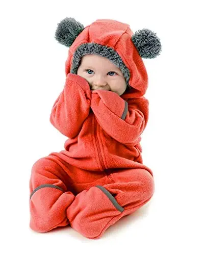 Cuddle Club Fleece Baby Bunting Bodysuit with Hood, Convertible Mittens & Booties, Car Seat Friendly, Soft & Warm, Easy Zip 