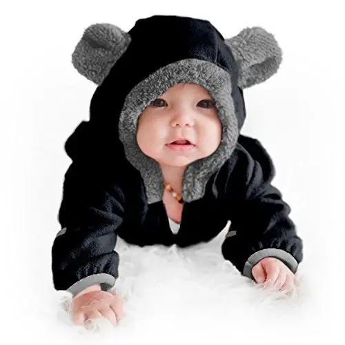 Cuddle Club Fleece Baby Bunting Bodysuit with Hood, Convertible Mittens & Booties, Car Seat Friendly, Soft & Warm, Easy Zip 