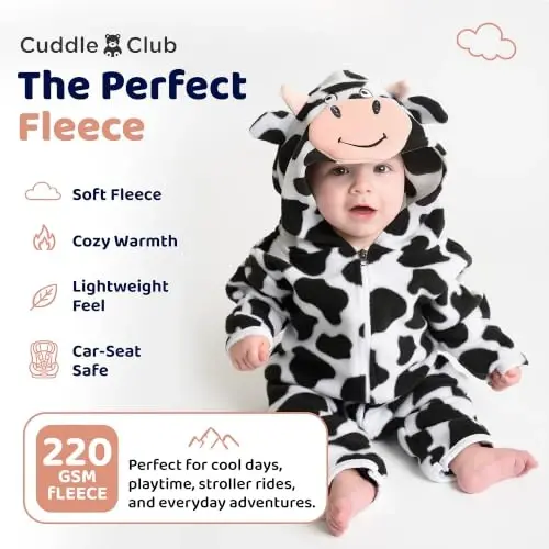 Kapüşonlu, Dönüştürülebilir Eldivenli ve Patikli, Araba Koltuğu Dostu, Yumuşak ve Sıcak, Kolay Fermuarlı Cuddle Club Polar Bebek Tulumu Tulumu - 4