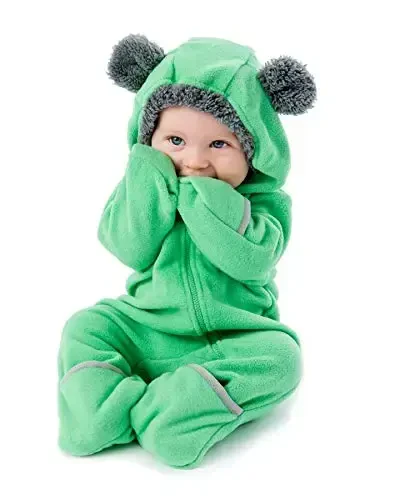 Cuddle Club Fleece Baby Bunting Bodysuit with Hood, Convertible Mittens & Booties, Car Seat Friendly, Soft & Warm, Easy Zip 
