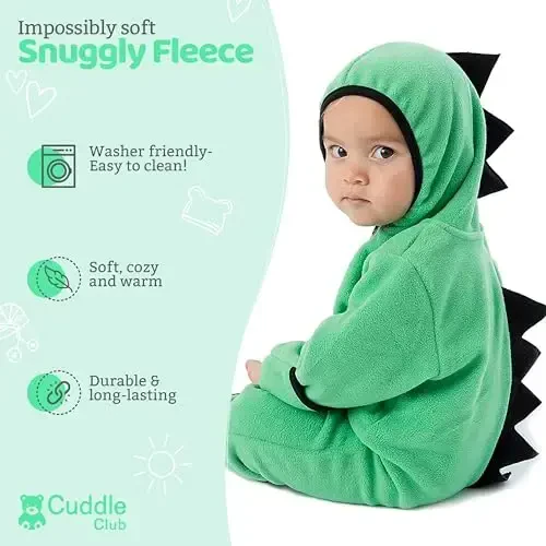 Cuddle Club Fleece Baby Bunting Bodysuit with Hood, Convertible Mittens & Booties, Car Seat Friendly, Soft & Warm, Easy Zip - 2