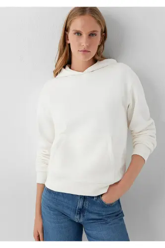 Kapüşonlu Ekru Sweatshirt 167299-80194 - Ekru - 1
