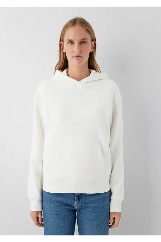 Kapüşonlu Ekru Sweatshirt 167299-80194 - Ekru - 3