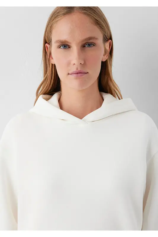 Kapüşonlu Ekru Sweatshirt 167299-80194 - Ekru - 6