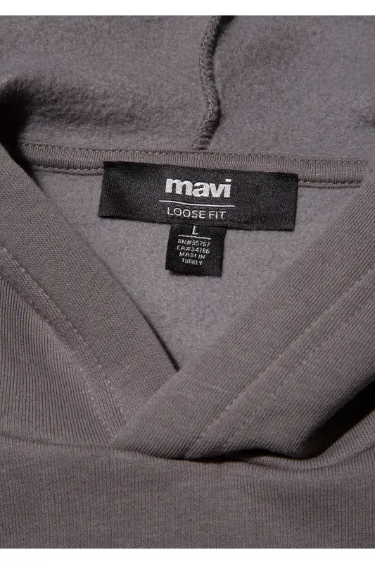 Kapüşonlu Antrasit Basic Sweatshirt 0S10275-70096-Gri - 6