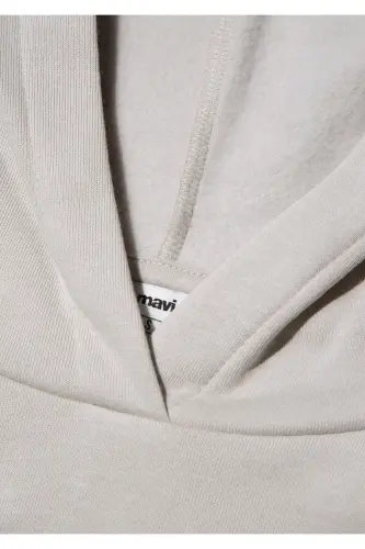Kapüşonlu Gri Basic Sweatshirt 167299-70074 - Gri-70074 - 6