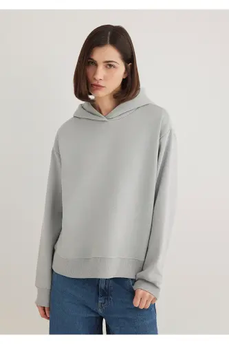 Kapüşonlu Gri Sweatshirt 1S10191-70093-Gri - MAVI (1)