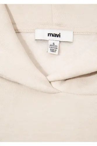 Kapüşonlu Bej Sweatshirt 1S10191-70143-Gri - 6