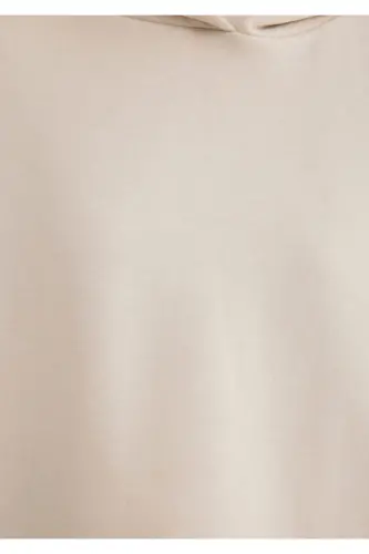 Kapüşonlu Bej Sweatshirt 1S10191-70143-Gri - 7