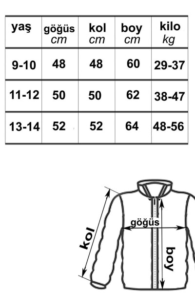 Kapüşonlu İçi Polarlı Erkek Çocuk Şişme Mont - 28