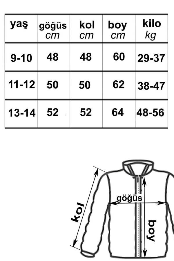 Kapüşonlu İçi Polarlı Erkek Çocuk Şişme Mont - 28