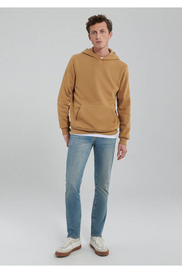 Kapüşonlu Kahverengi Basic Sweatshirt 0610937-70215 - 2