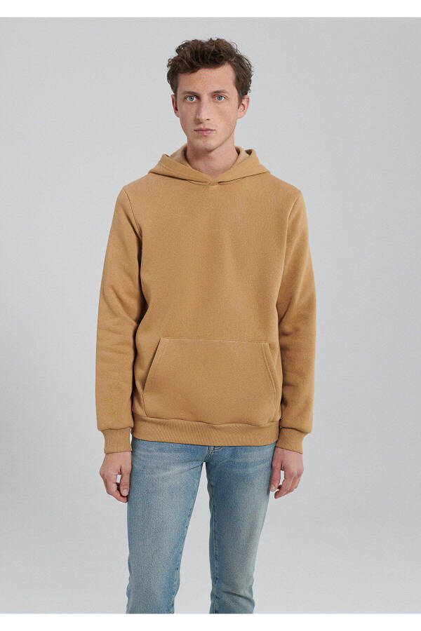 Kapüşonlu Kahverengi Basic Sweatshirt 0610937-70215 - 3