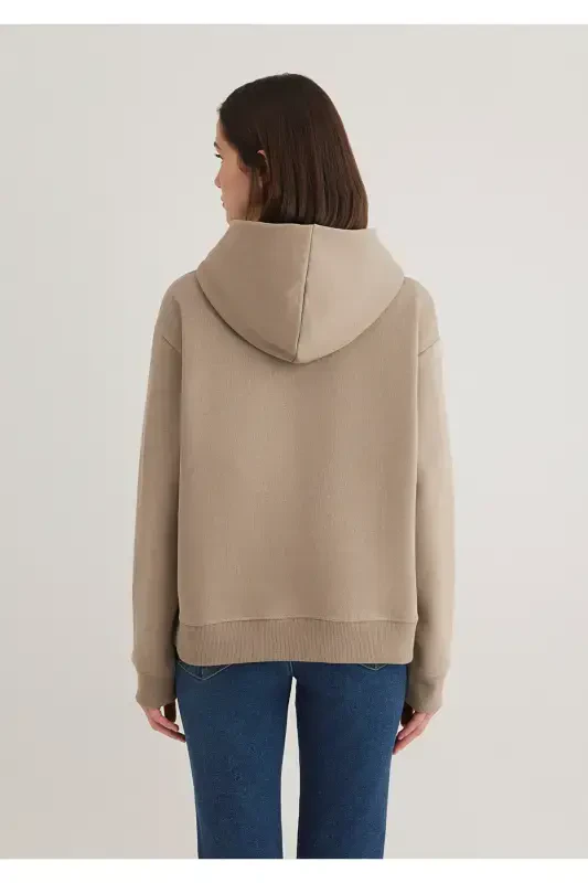 Kapüşonlu Kahverengi Sweatshirt 1S10191-80656-Kahverengi - 4
