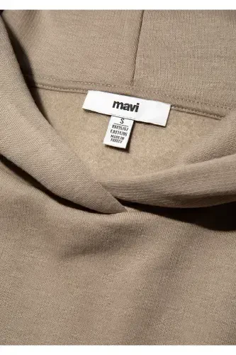 Kapüşonlu Kahverengi Sweatshirt 1S10191-80656-Kahverengi - 6