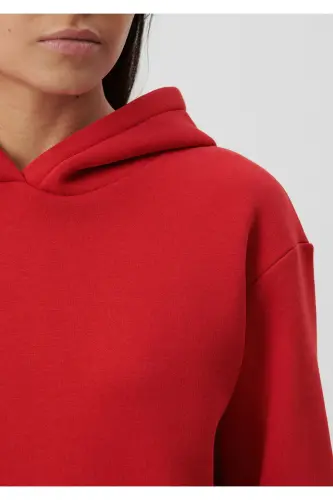 Kapüşonlu Kırmızı Basic Sweatshirt 167299-82054 - Kırmızı-82054 - 5