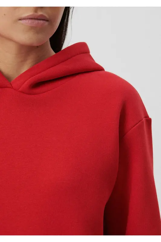 Kapüşonlu Kırmızı Basic Sweatshirt 167299-82054 - Kırmızı-82054 - 5