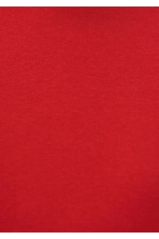 Kapüşonlu Kırmızı Basic Sweatshirt 167299-82054 - Kırmızı-82054 - 6