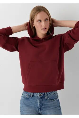 Kapüşonlu Kırmızı Sweatshirt 167299-85347 - Kırmızı - MAVI (1)