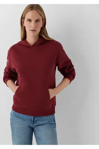 Kapüşonlu Kırmızı Sweatshirt 167299-85347 - Kırmızı - 1
