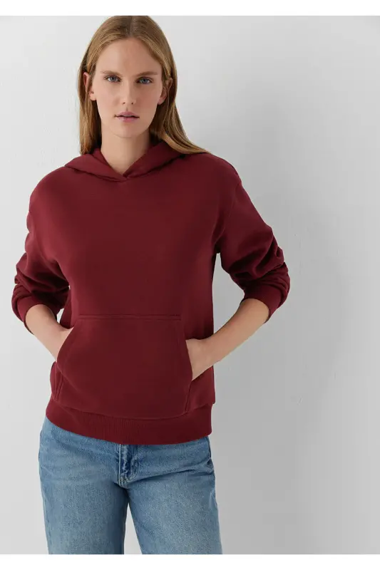 Kapüşonlu Kırmızı Sweatshirt 167299-85347 - Kırmızı - 1