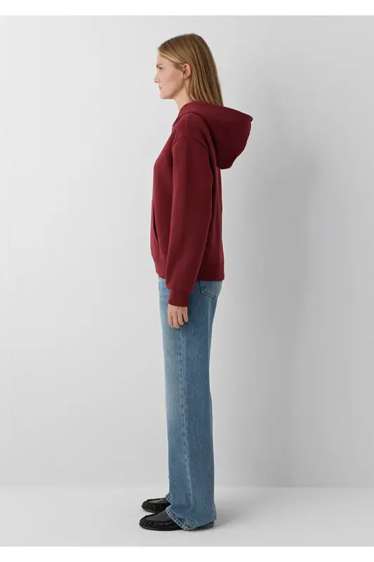 Kapüşonlu Kırmızı Sweatshirt 167299-85347 - Kırmızı - 4